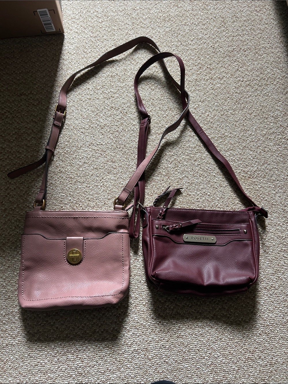 Rosetti Mauve and Plum Double Crossbody Set